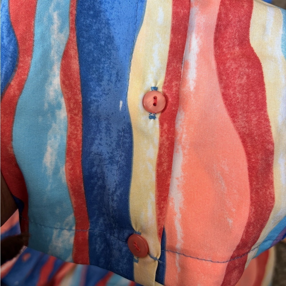 Colorful Striped High Low Long Dress/Shirt - OS - 3X - Picture 6 of 10